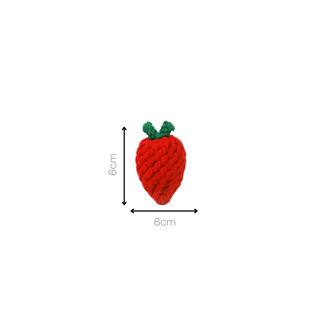 Handmade Strawberry Rope Toy-3
